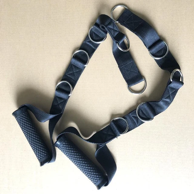 Tricep Rope Fitness Handle With 5 D-rings Home Gym 1 Pair Heavy Duty Nylon Grip