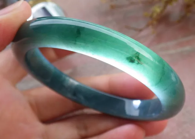 Certified Icy Green Burma Natural A JADE Jadeite Bangle Bracelet 54mm 手镯 619848