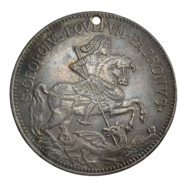 18th Century Silver Medal St. George Slaying Dragon INTEMESTATE SECURITAS 4R