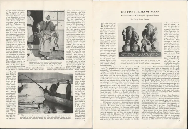 FISH & FISHING In JAPAN, 1924 magazine article, David    Starr Jordon