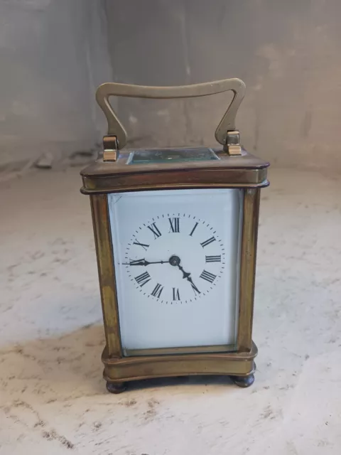 Antique  Brass cased 8 day Carriage Clock