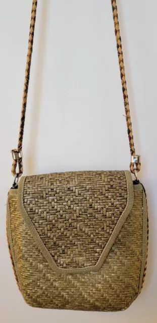 Vintage 1960s Novelli of Florence Italy by Ennelinea STRAW Shoulder Bag Multi