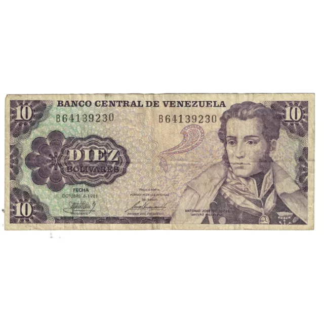 [#241987] Banknote, Venezuela, 10 Bolívares, 1981, 1981-10-06, KM:60a, VF