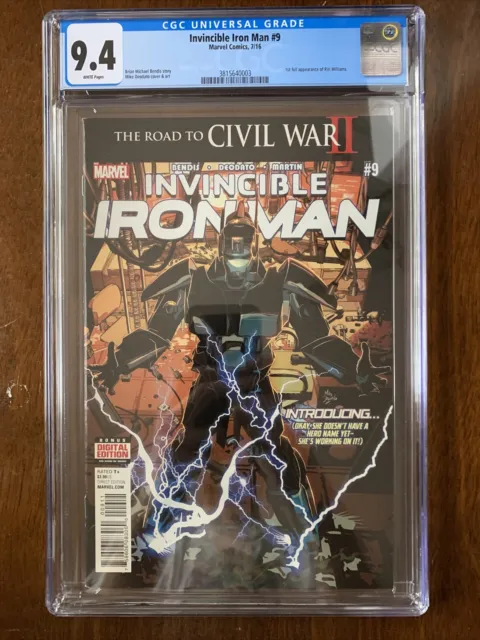 Invincible Iron Man #9 - CGC 9.4 - First Full App of Riri Williams - Ironheart