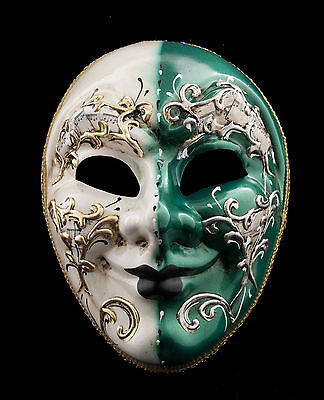 Mask from Venice Green And White Cream for Evening Ballgown 1386 V53