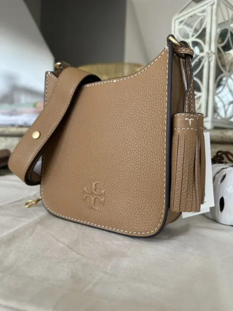 Tory Burch Thea Mini Shoulder Bag Crossbody Tiramisu Pebbled Leather 146455