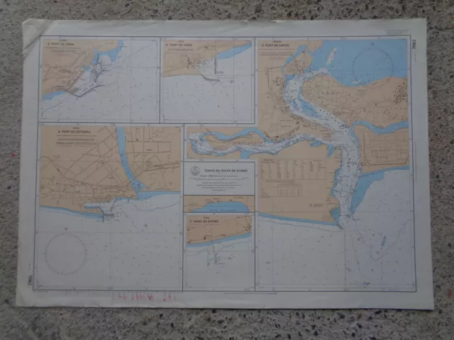 CARTE  MARINE / Ports du Golfe de Guinée 1986 Cotonou, Lomé, Téma, Kpémé, Lagos
