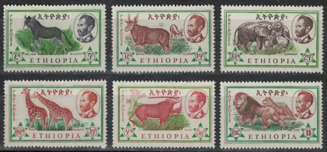 ETIOPIA 1961 Serie ordinaria, fauna selvatica 6v MNH**