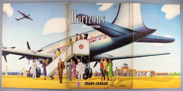Tca Trans Canada Airlines Horizons Unlimited Vintage Airline Brochure Cutaway