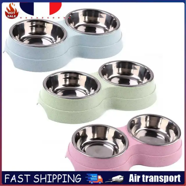 Stainless Steel Double Pet Bowls Food Water Feeder for Dog Puppy Feeding Dishes