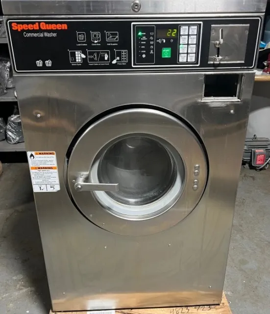 Speed Queen SC20 SS Front Load Washer 20Lb 208-240V 60Hz 3Ph Coin Op 2008 [Used]