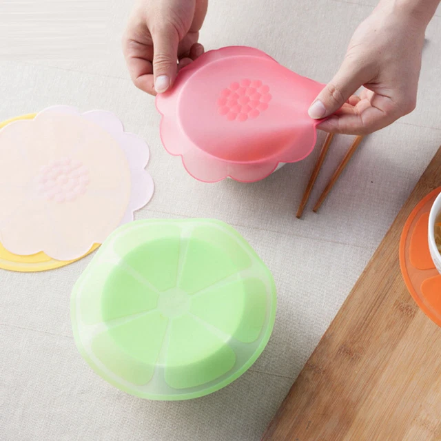 Coperchi per alimenti rotondi espandibili riutilizzabili in silicone casa