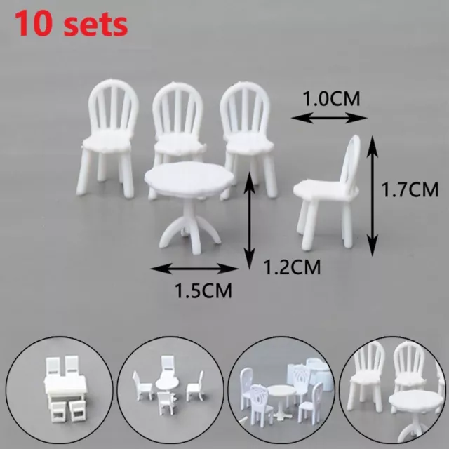 Ensemble de 10 tables et chaises modélisme ferroviaire échelle 1 75 3