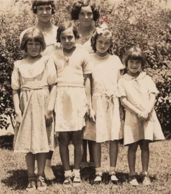 4K Photograph Group Portrait Girls  1930-40's Friends Family