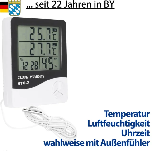 Wetterstation mit Außensensor Thermometer Hygrometer Luftfeuchtigkeit Temperatur