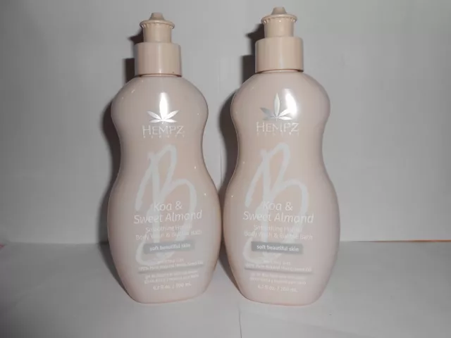 2 Hempz  Koa & Sweet Almond  Body Wash 6.7 Oz. Great Gift! + Free Ship!