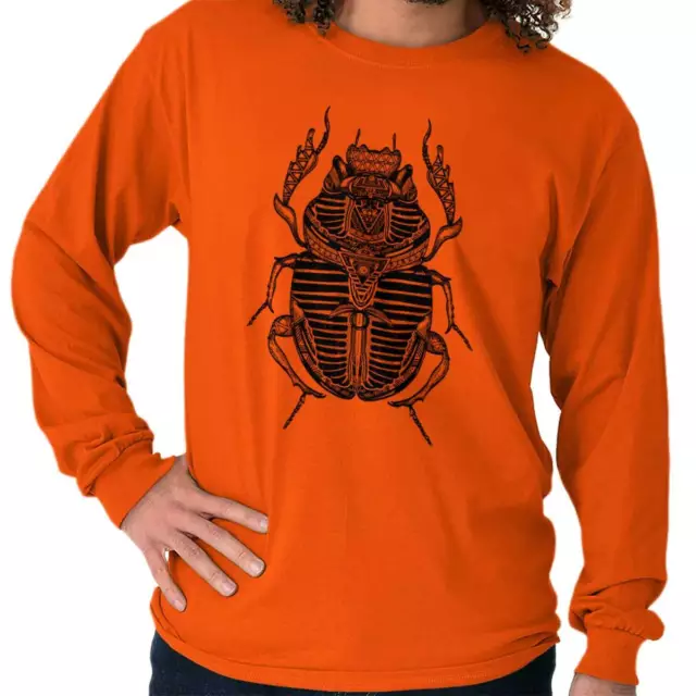 Ancient Egyptian Scarab Beetle Spiritual Long Sleeve Tshirt for Men or Women