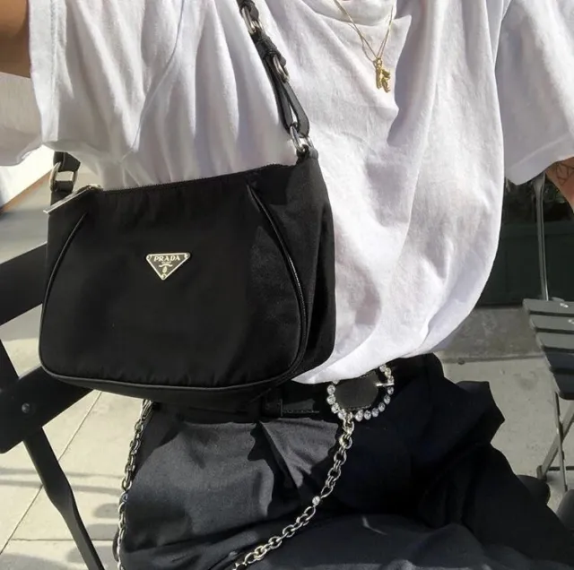 PRADA Tessuto Nylon Sport Mini Shoulder Bag Black Handbag
