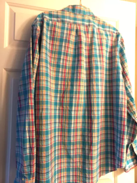 Ralph Lauren Men's Dress Shirt XXL Turquoise Plaid 2