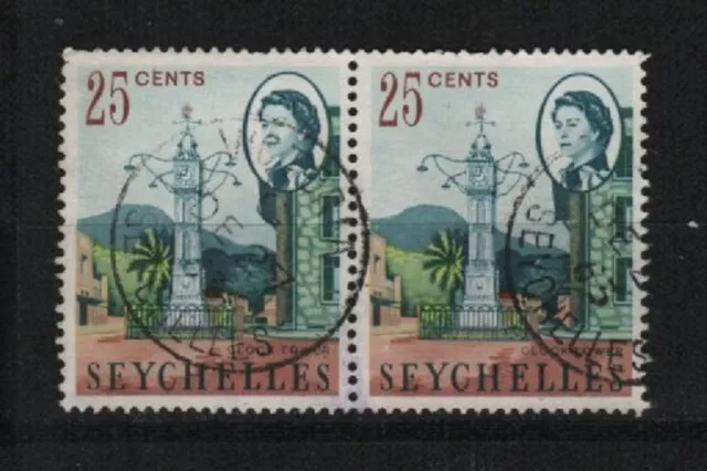 Seychelles used 1962 Clock Tower Glockenturm Victoria pair