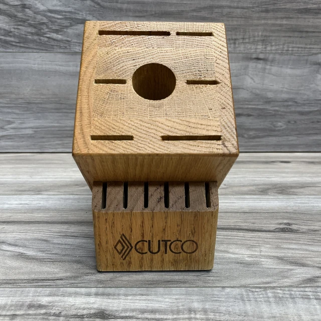 CUTCO - 13 ranuras Bloque de Almacenamiento de Cuchillo de Madera - Roble de Miel - Hecho en EE. UU. ¡Bonito!
