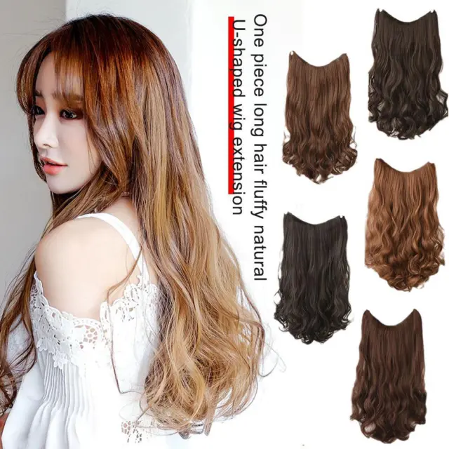Natural Clip in Half Full Head Hair Extension One Piece Long Curly Thick NEW