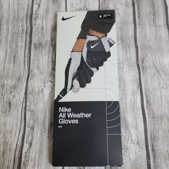 Nike All Weather Golf Gloves Mens Small Winter Pair Black Gray NEW