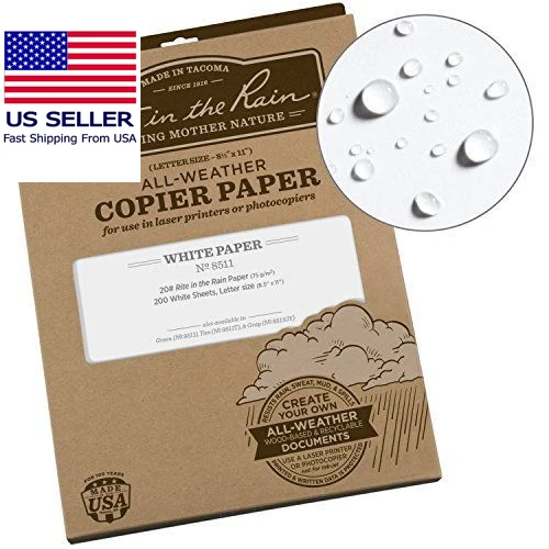 Rite in the Rain All-Weather Copier Paper, 8 1/2" x 11", 20# 8.5X1, White