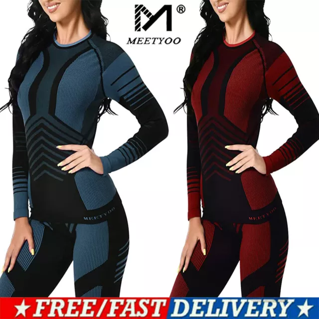 Womens Thermal Underwear Set Top & Bottom Sport Ski Base Layer Long Johns Suit