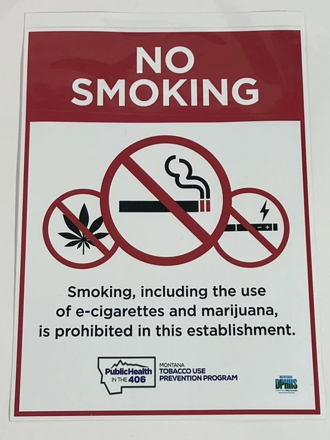 Montana￼ no smoking marijuana window sticker Lot Of 2 One reverse one forward