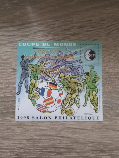 Bloc Cnep - N° 27 Salon Philatelique De Lyon  Coupe Du Monde  Bloc Surcharge