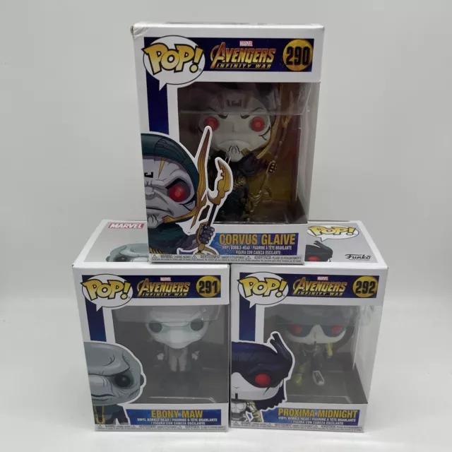 INFINITY WAR FUNKO POP BÜNDEL - PROXIMA MIDNIGHT - Corvus Schwert - EBENHOLZ Schlund