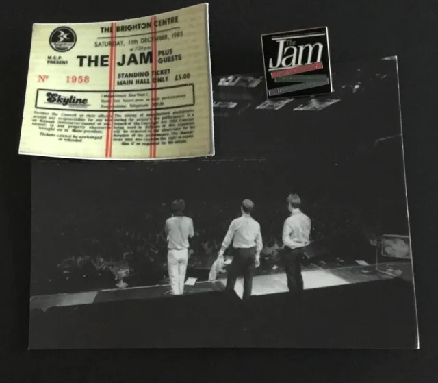 The Jam / Paul Weller Exclusive Pin Badge Postcard & Sticker Set - Final Concert