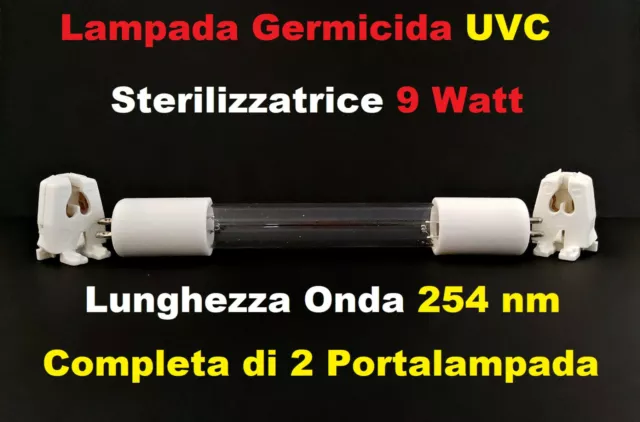 Lampada Lampadina UV-UVC Ultravioletta Sterilizzatrice 9 Watt Attacco T5