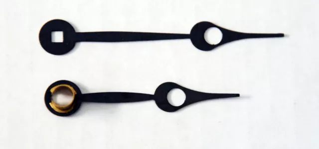 5" Dial Clock Hands, "Spade with Hole" Pattern.  Square Mounting Hole