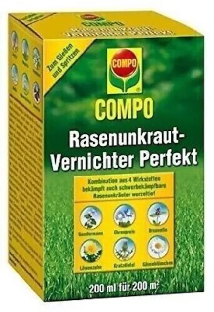 Désherbant Pelouse Gazon Mauvaise Herbe Jardin Herbicide Puissant Compo 200ml