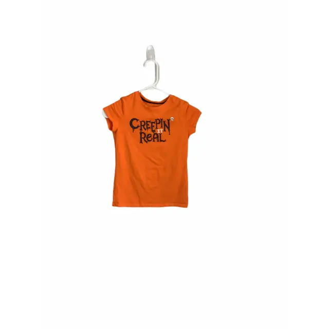Cat & Jack Girl’s Halloween Orange T-Shirt Kid’s Youth Size Medium 7/8