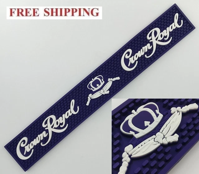 CROWN ROYAL CANADIAN WHISKY RUBBER BAR MAT RUNNER BEER COASTER 23.5x3.5