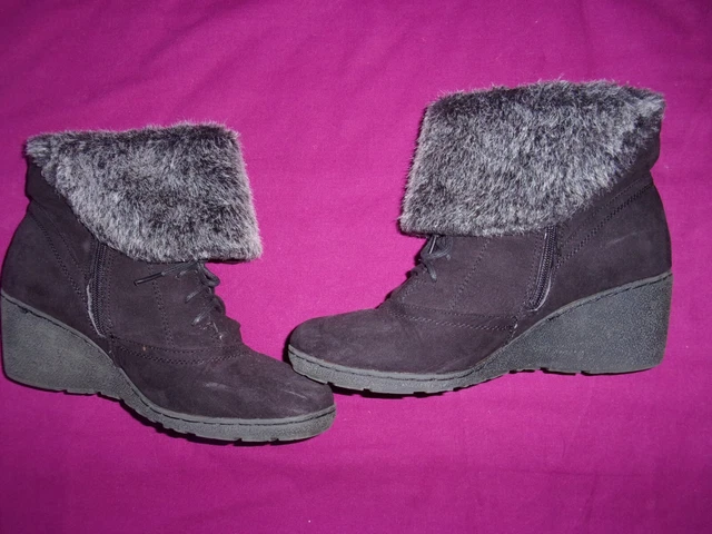 bottines femme Pointure 41 EVITA PARIS -aspect velours - semelles compensées -