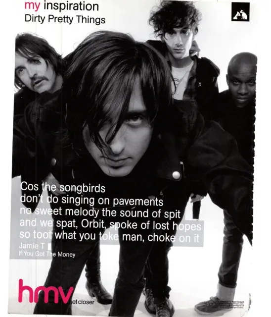 (Wor4) Magazine Advert 12X9" Hmv My Inspiration : Dirty Pretty Things