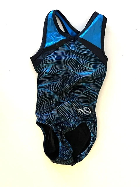 Dreamlight Activewear Blue Stripe Gymnastics Dance Leotard Sc Small Child 4-6 Dreamlight Activewear Blue Stripe Gymnastics Dance Leotard Sc Small Child 4-6