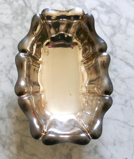 Petit Plateau Vide-poche En Métal Argenté – Origine Anglaise – Occasion