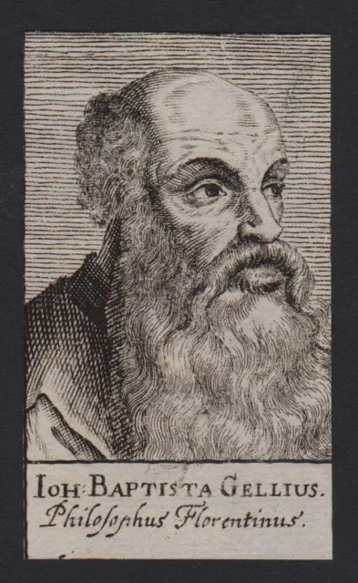 1680 - Johann Baptiste Gellius Philosoph Firenze Italien Kupferstich Portrait