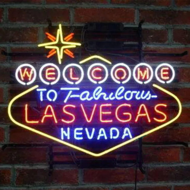 Welcome to Fabulous Las Vegas Nevada Neon Sign Nightlight Wall Dcor Art 24"x20"