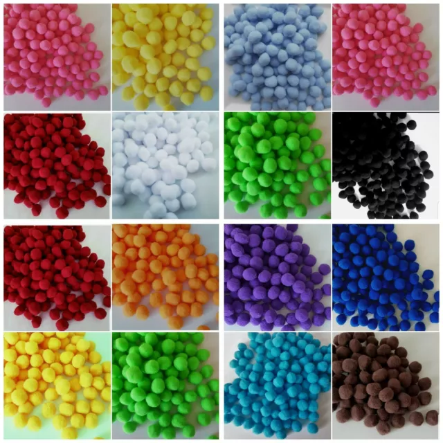 20mm Pom Poms Mixed Colours High Quality Crafts Scrap booking Card making Kids