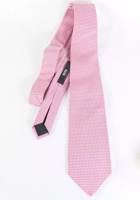 Cravate soie brochée rouge / blanc HUGO BOSS SELECTION red & white silk tie