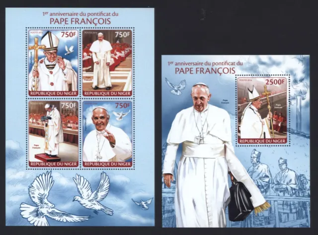 Niger 2014 - Pope Francis - Pope Francis - Pope Francis 2722-25 + Block 286
