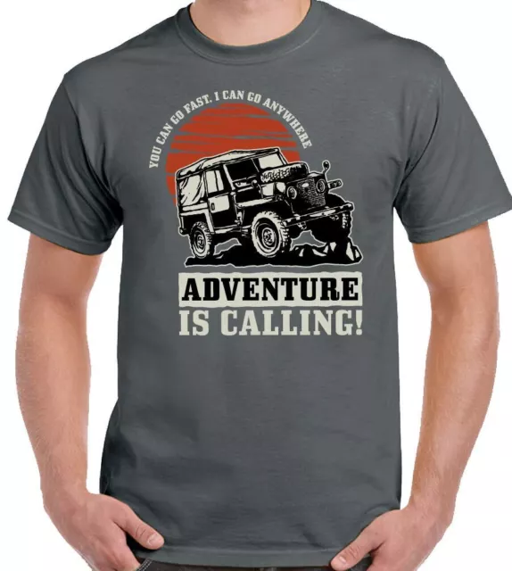 T-shirt 4x4 uomo divertente off roading SVX rover top adventure is calling