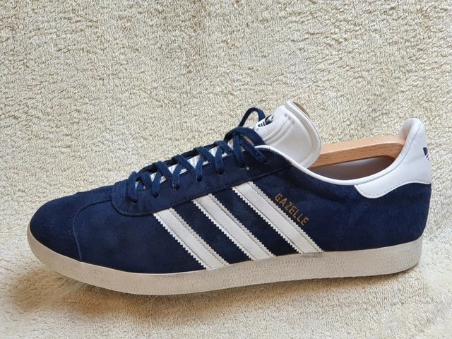 ADIDAS GAZELLE MENS Street trainers Leather Navy White UK 10 EUR