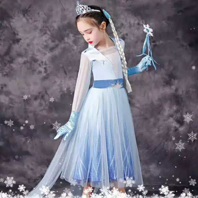 2019 New Release Girls Frozen 2 Elsa Costume Party Birthday Dress size 2-10Yrs